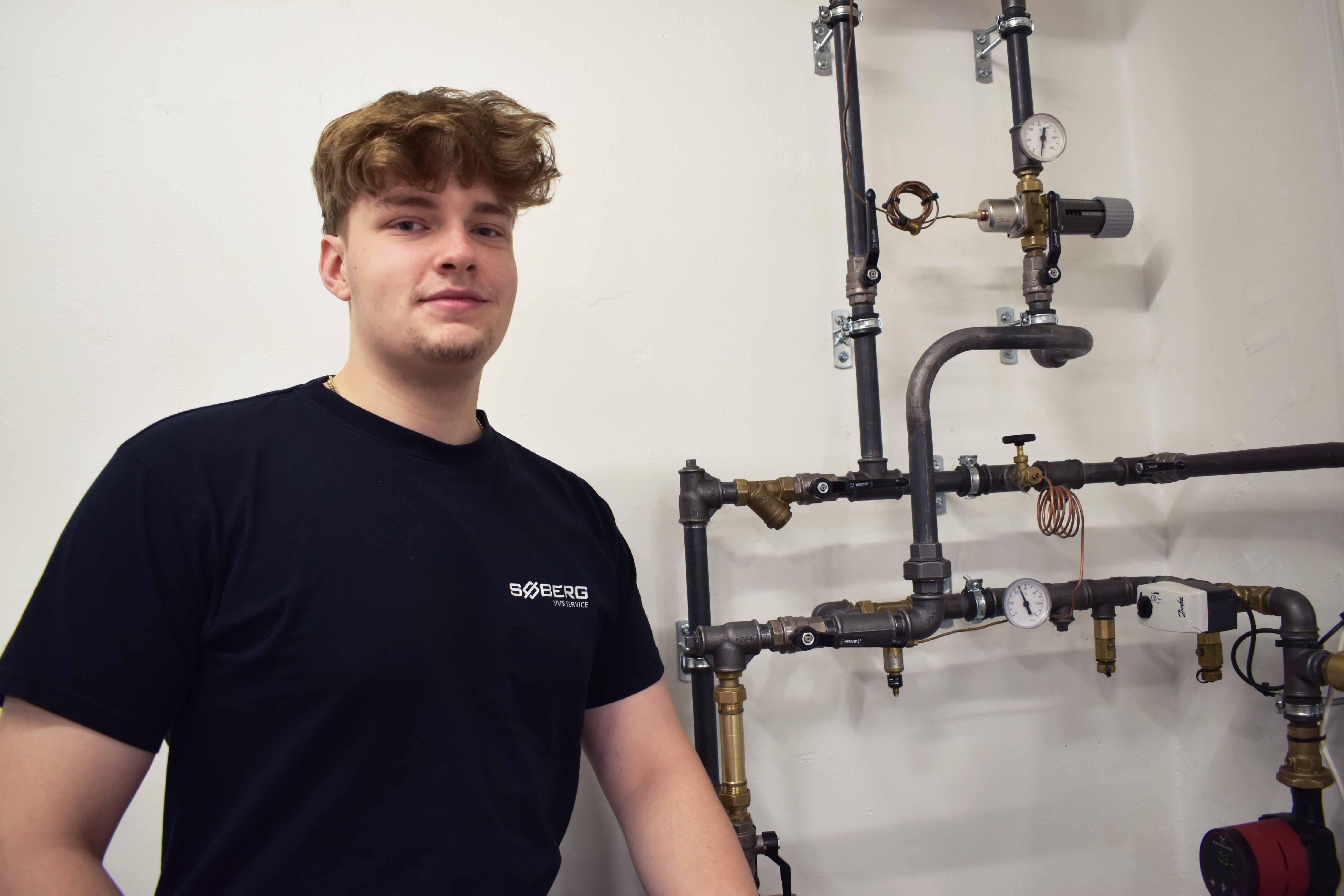 Noah Lindahl Jensen er første EUX-student på uddannelsen til VVS-energispecialist