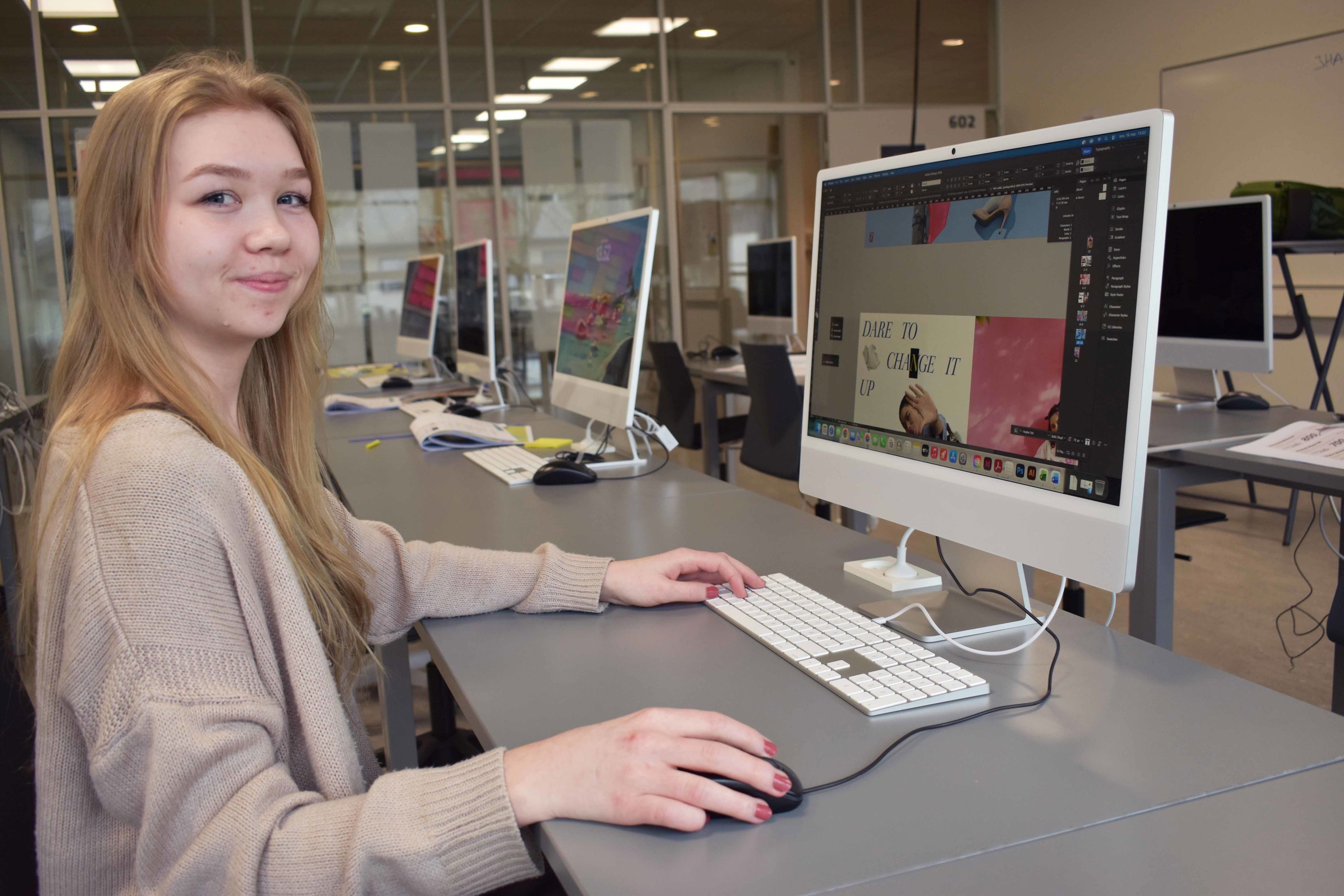 Maja deltager i DM i Skills for mediegrafikerelever