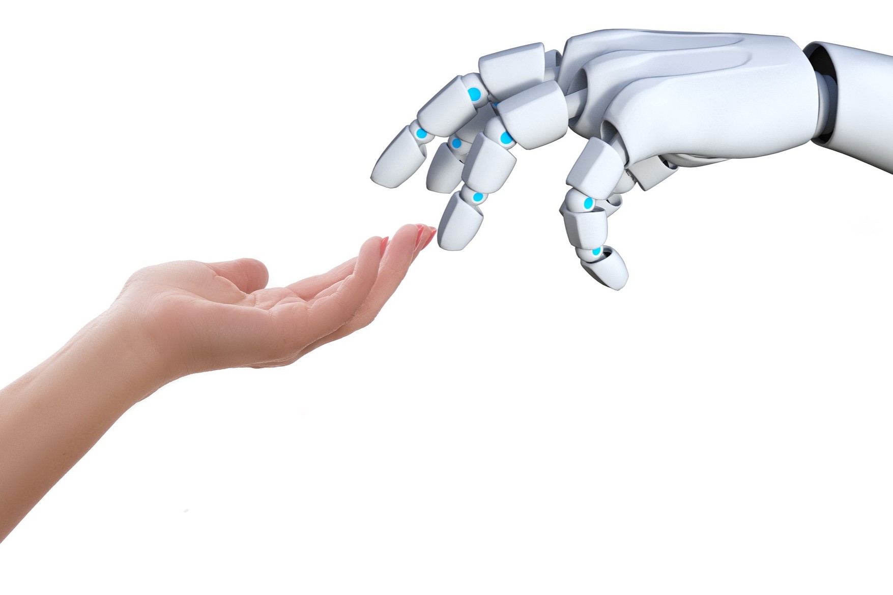 På Grafiske Design SommerCamp for elever i 5.-10. klasse prøver du også kræfter med AI, menneskehånden får hjælp af robothånden.